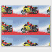 Yellow Motorrad-Wrapper Geschenkpapier (Flach)