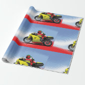 Yellow Motorrad-Wrapper Geschenkpapier (Ungerollt)