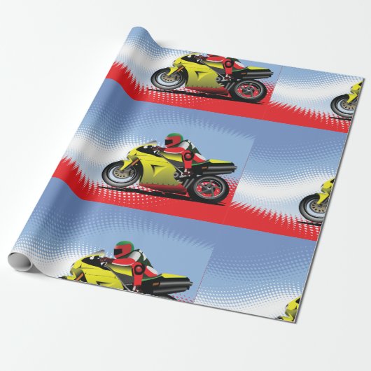 Yellow Motorrad-Wrapper Geschenkpapier (Ungerollt)