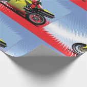 Yellow Motorrad-Wrapper Geschenkpapier (Ecke)
