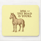 Yellow Mouse Pad with motivational text and horse Mousepad (Vorne)