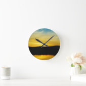 Yellow Mt Lake Sunset Runde Wanduhr (Zuhause)