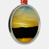 Yellow Mt Lake Sunset Silbernes Ornament (Rechts)