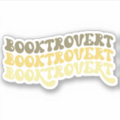 Yellow Multicolored Retro Booktrovert Vinyl Aufkleber (Vorderseite)