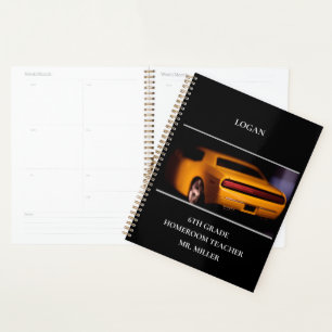 Yellow Muscle Car Planner der Boys School Planer