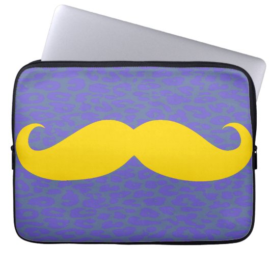 Yellow Mustache Laptopschutzhülle (Vorderseite)