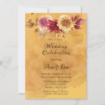 Yellow Mustard Watercolor Dahlia Blume Hochzeit