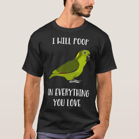 Yellow Naped Amazon Parrot kacke auf Ihrer Liebe T-Shirt (Vorderseite)