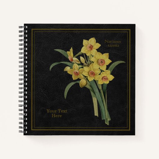 Yellow Narcissus Tazetta Black Notebook Notizblock (Vorderseite)