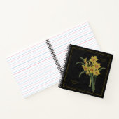Yellow Narcissus Tazetta Black Notebook Notizblock (Innenseite)