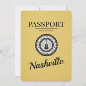 Yellow Nashville Passport Save the Date (Vorderseite)