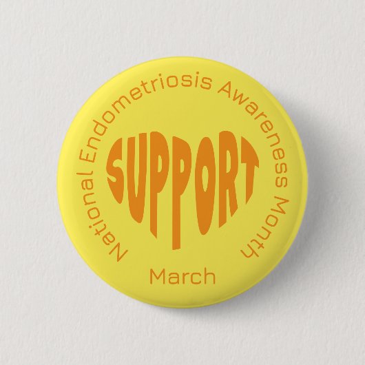 Yellow National Endometriosis Awareness Month Button (Vorderseite)