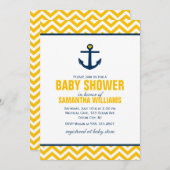 Yellow Nautical Baby Dusche Einladung (Vorne/Hinten)