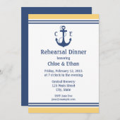 Yellow Nautical Probe Dinner Einladungen (Vorne/Hinten)