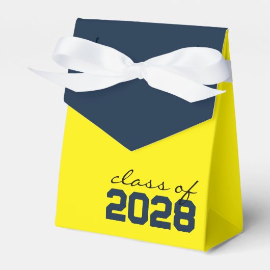 Yellow & Navy Blue Abschluss Fevor Boxes Geschenkschachtel (Vorderseite)