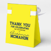 Yellow & Navy Blue Abschluss Fevor Boxes Geschenkschachtel (Rückseite)