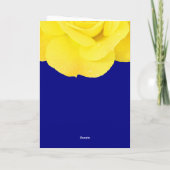Yellow Navy Blue Floral Rose Hochzeit Einladung (Rückseite)
