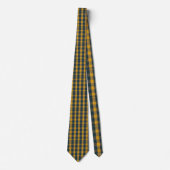 Yellow & Navy Blue Plaid Pattern Necktie Tie Krawatte (Vorderseite)