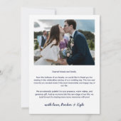 Yellow Navy Boho Blume Arch Wedding Foto Dankeskarte (Rückseite)