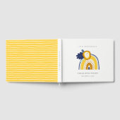 Yellow Navy Boho Flora Regenbogen jedes Alter Gebu Gästebuch (Voll)
