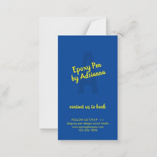 Yellow Navy Care Instructions for Epoxy Pen Mitteilungskarte (Rückseite)