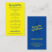 Yellow Navy Care Instructions for Epoxy Pen Mitteilungskarte (Vorne/Hinten)