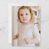 Yellow Navy Floral Foto Rainbow Birthday Einladung (Rückseite)