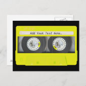 Yellow Neon Anpassbares Kassettenband Postkarte (Vorne/Hinten)
