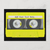 Yellow Neon Anpassbares Kassettenband Postkarte (Vorderseite)