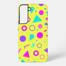 Yellow Neon Memphis Geometric 80s Design Samsung Galaxy Hülle