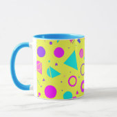 Yellow Neon Memphis Geometric 80s Design Tasse (Links)