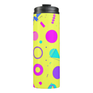 Yellow Neon Memphis Geometric 80s Design Thermosbecher