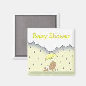Yellow Neutral Baby Shower Magnet - Regen & Regens (Vorderseite/Rückseite)