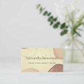 Yellow Neutral Beige Blush Geometric Stone Visitenkarte (Stehend Vorderseite)