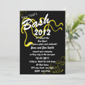Yellow New Year's Bash-Einladung Einladung (Stehend Vorderseite)