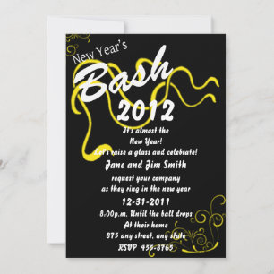 Yellow New Year's Bash-Einladung Einladung