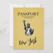 Yellow New York City Passport Save the Date (Vorderseite)