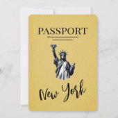 Yellow New York City Passport Wedding Einladung (Rückseite)