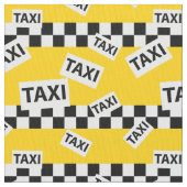 Yellow New York Taxi Cab Driver Checkerboard Stoff (Nahaufnahme)