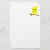Yellow Night Owl Design Briefpapier (Vorne/Hinten)