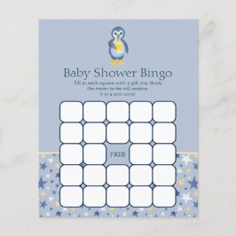 Yellow North Star Pinguin Baby Dusche Bingo Spiel