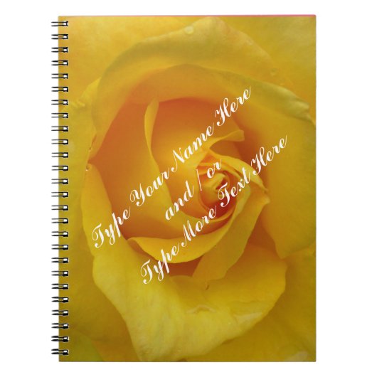 Yellow Notebook Personalisiert Romantic Rosen Book Notizblock (Vorderseite)