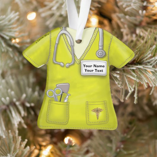 Yellow Nurse Medical Pepps Ornament (Baum)