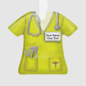 Yellow Nurse Medical Pepps Ornament (Vorderseite)