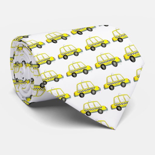 Yellow NYC Checkered Taxi Cab New York City Krawat Krawatte (Gerollt)