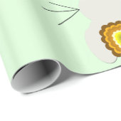 Yellow Oaster Bunny auf grünem Wrapper Geschenkpapier (Rolleneckpunkt)
