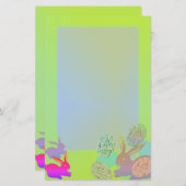 Yellow Oaster Bunny Eggs Stationierung Briefpapier (Vorne/Hinten)