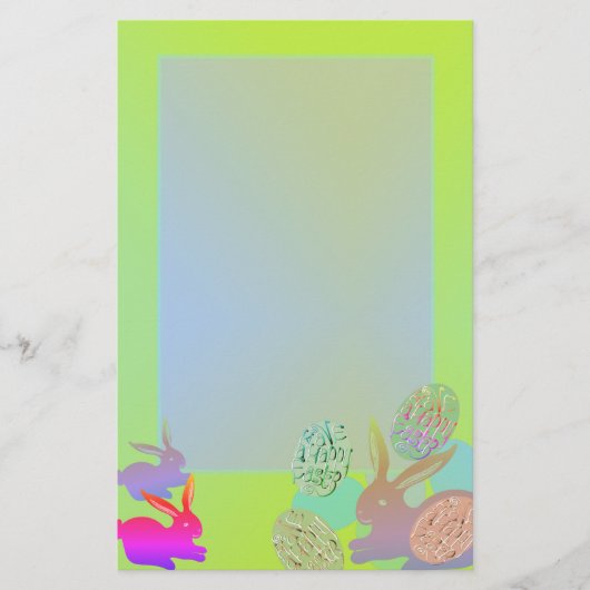 Yellow Oaster Bunny Eggs Stationierung Briefpapier (Vorderseite)