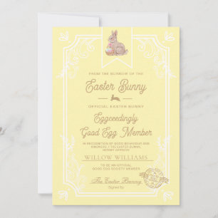 Yellow Oaster Good EierMember Certificate Card Einladung