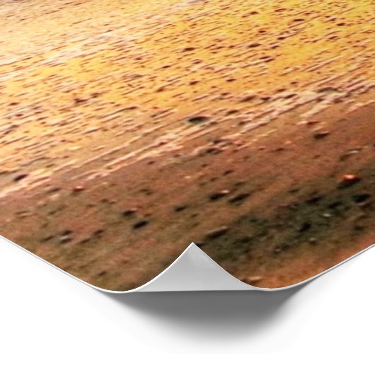 Yellow Ocean Beach Nature Wall Poster (Ecke)